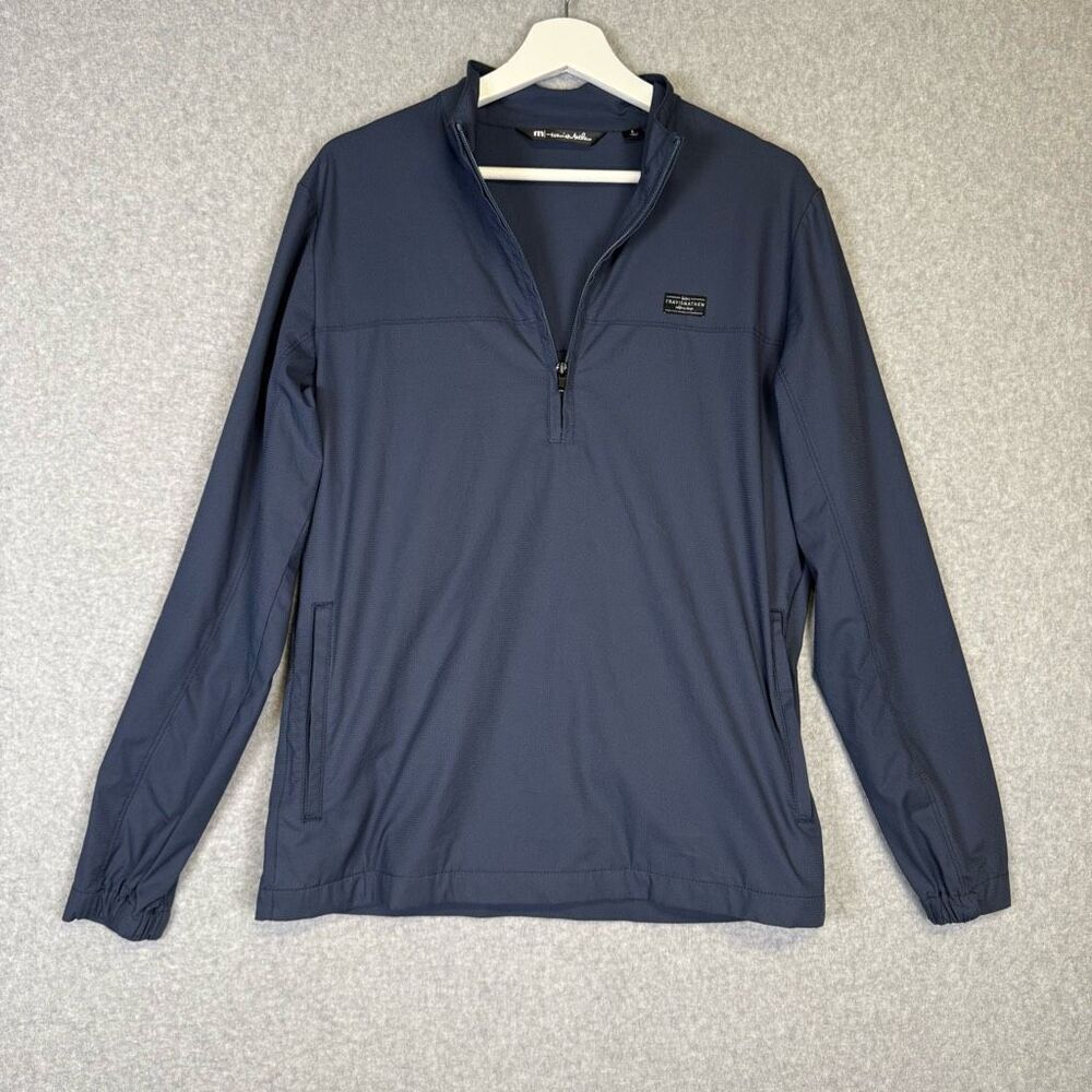 Travis Mathew Men's Small California Design Blue 1/4 Zip Pullover Jacket Coat